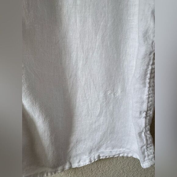 Porter & Ash 100% Linen White Short Sleeve Shirt Men’s  XL Preppy Beach Coastal - Picture 2 of 6